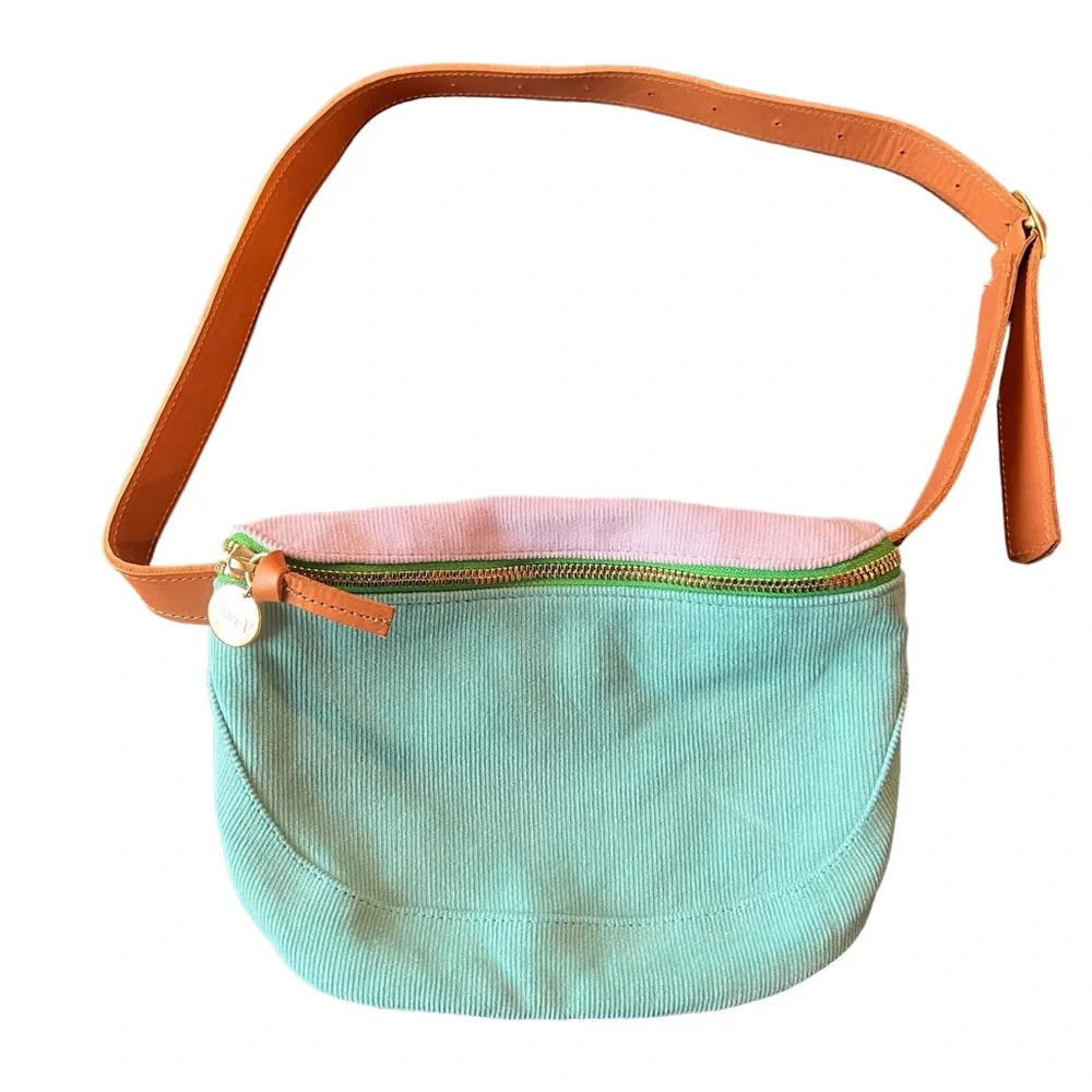 Clare V Mint & Lavender Corduroy Belt Bag